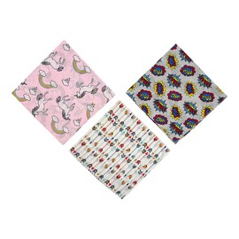 HankieWorld Bandanas 3 pack 22 inch Cotton Paisley Kerchiefs for Men and Women(Unicorn)