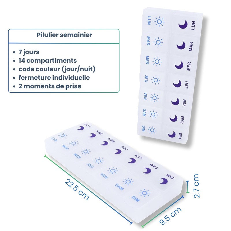 MEDIPILL - Pill Box Weekly Planner French | Weekly Organisation