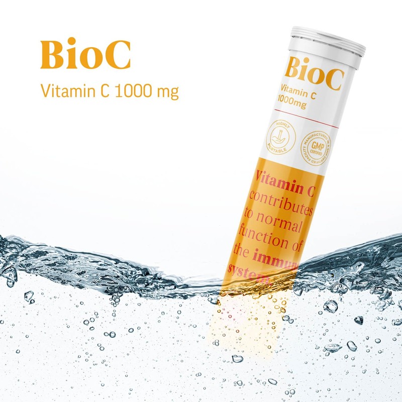 BioC- Vitamin C 1000mg Fizzy (60 Tabs) - Powerful Antioxidant