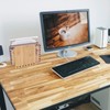 Bamboo Napkin Holder, Adjustable Wood Storage Rack for Dining Room,