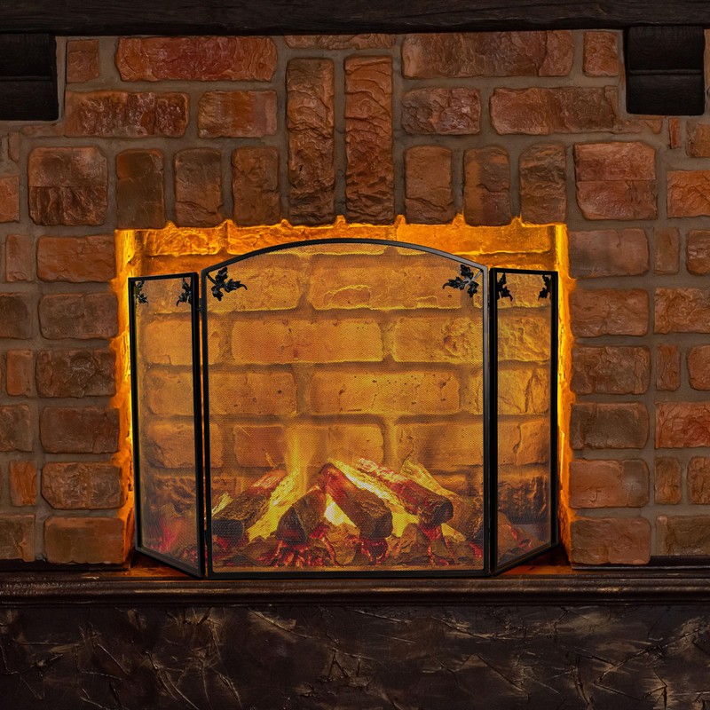Lavish Home Fireplace Screen - 3 Panel Fireplace Gate with
