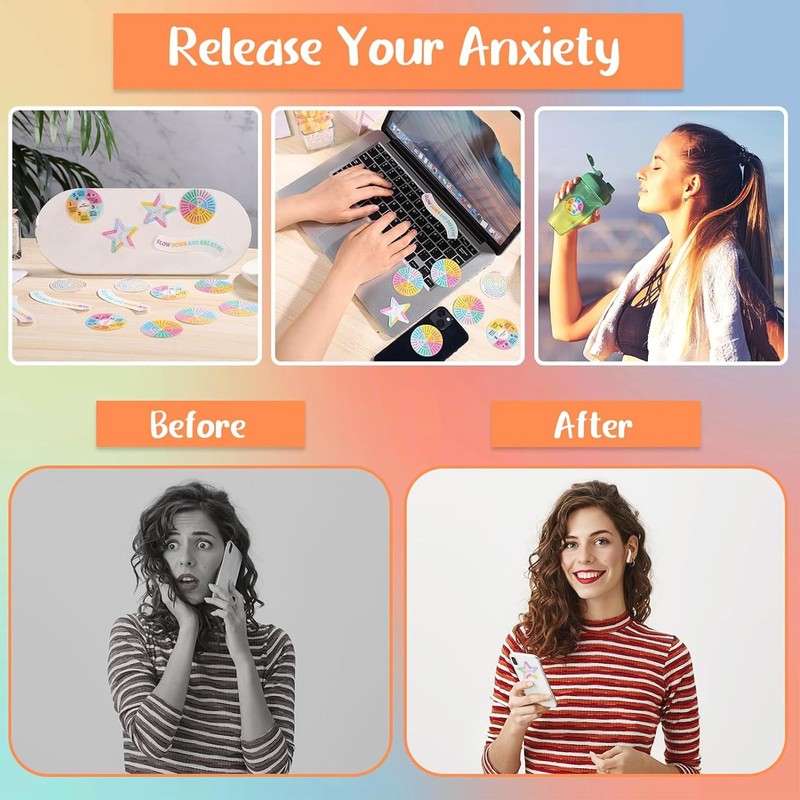 Eowppue 30 PCS Calm Strips - Textured Anxiety Stickers for