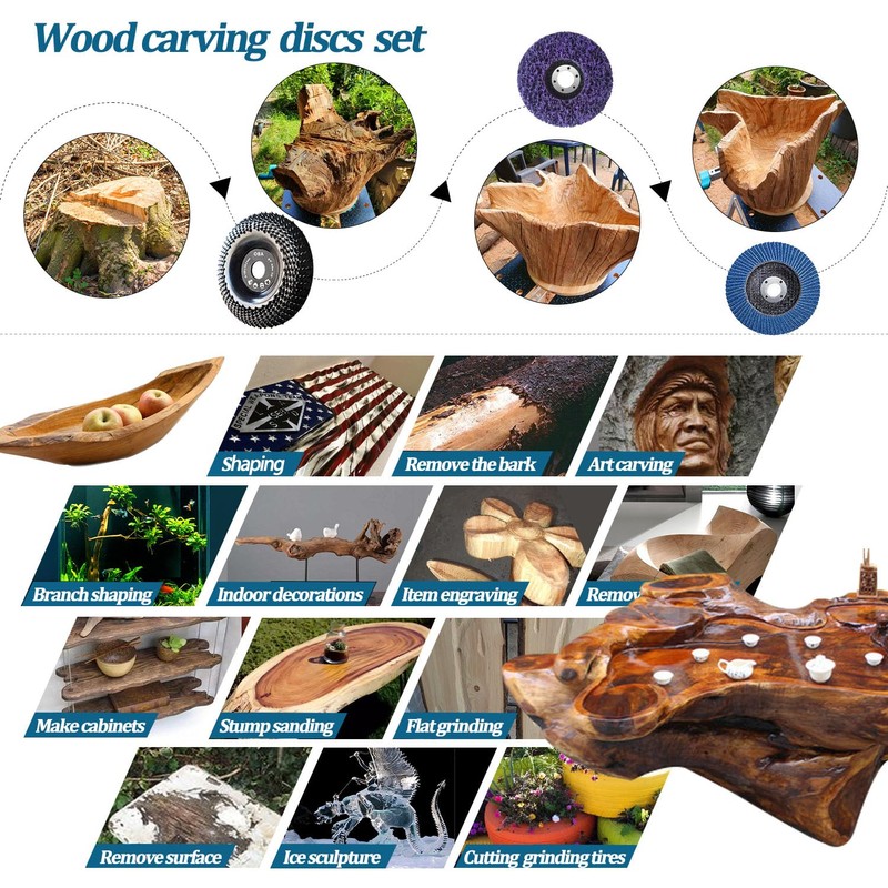OBA Wood Carving Disc Set 7 PCS Wood Grinding Wheel