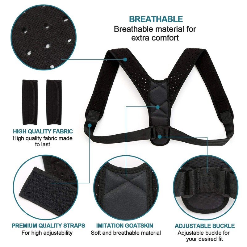 Nanet Posture Corrector Posture support Brace Adjustable Straight Strap for