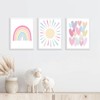 Children's Room Pictures, Rainbow Hearts, Boho Wall Poster, Picture Set