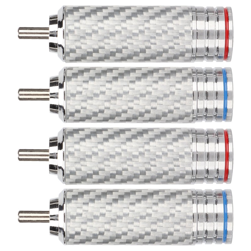 4Pcs RCA Sound Plug Chrome Plated Welding Phono RCA Male