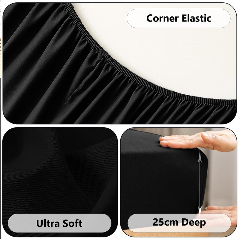 AR Ware King Fitted Sheet Non Iron Wrinkle, 25cm Deep