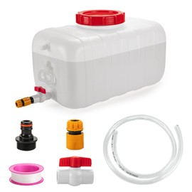 Portable 6.6 Gallon Water Tank with Faucet - Lightweight Camping Water Storage Container for RV, Hiking, Road Trips & Emergency Use - BPA-Free, Compact Design, 17.7 x 11.8 x 11.8in