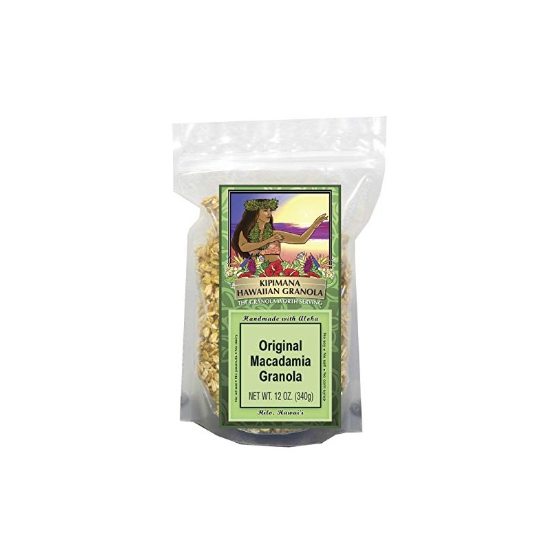 Kipimana Hawaiian Granola Original Macadamia Granola Cereal, 12oz Wheat free