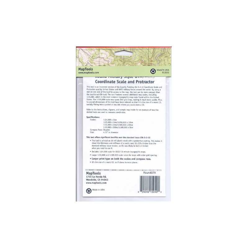 MapTools Round Military Coordinate Scale and Protractor