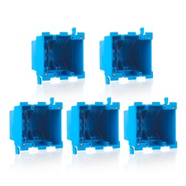 ANKYLHUA 5-Pack 2-Gang Old Work Electrical Box, Blue, 25 Cu.in.Retrofit Standard Switch/Outlet Box, PVC Old Work Outlet Box for Residential Commercial Old Job Applications