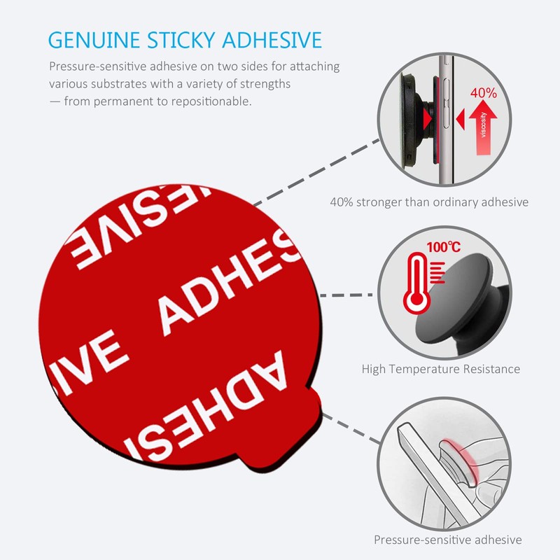 PKYAA 9 Pack Sticky Adhesive Compatible with Socket Base, Double-Sided