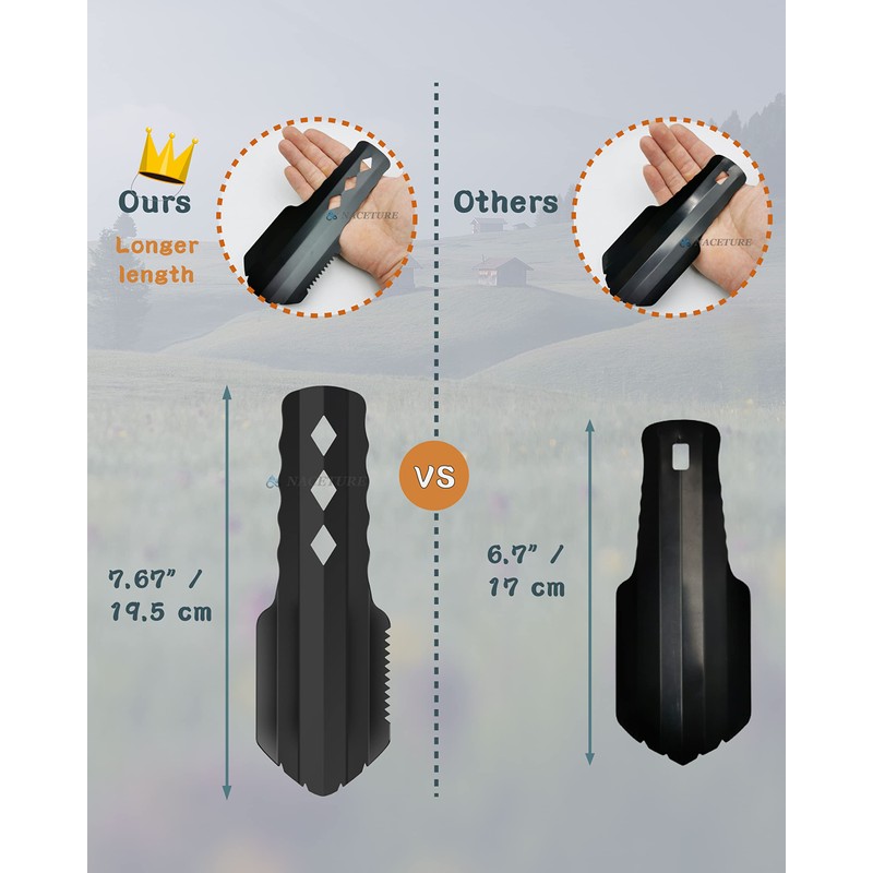 Ultralight Backpacking Trowel Aluminum Shovel Small Potty Multitool with Longer