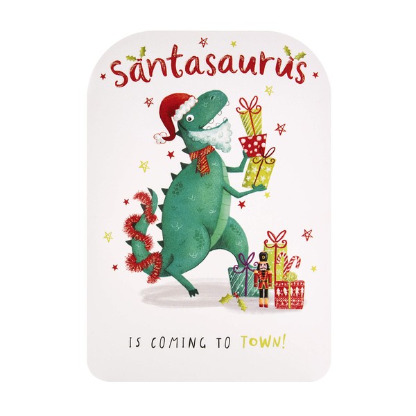 Hallmark Christmas Card for Kids - Santasaurus Rex Design
