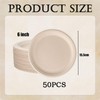 6inch Small Brown Paper Plates Compostable Plates,50Pcs Sturdy Sugarcane Party