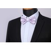 HISDERN Men's Bow Pocket Square Set Plain Pre-Tied Fly Handkerchief