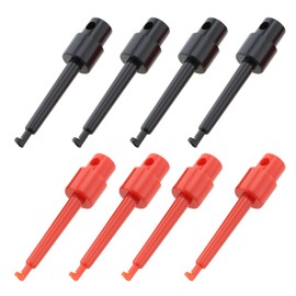 eMagTech Pack of 8 Plastic Fly Hooks Fishing Lure or Hook Display with Long Tip Trouser Pliers Fishing Accessories for Fly Fishing on Nymph Flies (4 Pieces Black and 4 Pieces Red)