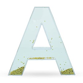 Letter A Glitter-Filled Acrylic Snow Globe
