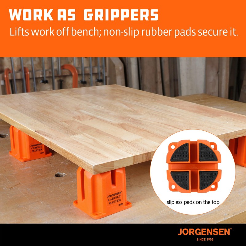 Jorgensen 3-in-1 Support Block, Cabinet Master Parallel Clamp Accessory, Woodworking