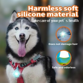 LaRoo Dog LED Light 4 Modes,Dog Silicon Waterproof Flashing Light Up Pendant Clip on Dog Collar Charms,Safety Blinker Light for Dog Night Walking Outdoor Sport