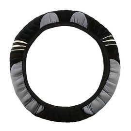 KOZOY Car Steering Wheel Cover Plush Steering Wheel Cover, Winter Steering Wheel Protection, Non-Slip Universal Car Steering Wheel Cover for Autumn and Winter Season (Black Grey)