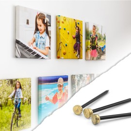Quacc 50 PCS Black Picture Hanging Nails, Brass Head Hanging Pins with Plastic Storage Box, Picture Nails for Wall Hanging Pictures Photo Frames