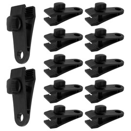 Pack of 12 Tarpaulin Tensioners, Tent Tarp Clips, Tarp Fastening, Tent Clips, Adjustable Tarpaulin Clips, Tent Tarpaulin Carrier Clamp, Waterproof Clip, Plastic Clips for Camping, Tarpaulins, Awning,