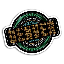 2 x 10cm Denver Vinyl Stickers - Colorado USA Fun America Sticker Luggage #18371 (10cm Wide)