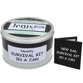 Dad To Be Survival Kit in a Can – Funny Novelty Gift for New Dads – Humorous Daddy To Be Gift Set for Men – Unique Father-to-Be Present Packed with Fun for Baby Arrival Black/Mint