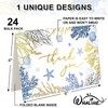 Whaline 24 Pack Ocean Thank You Cards Gold Foil Blue