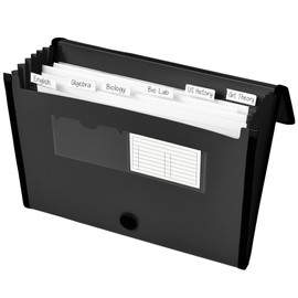 Avery Expanding File Folder Organizer, 7-Pocket Accordion File Organizer, Black, Holds 425 Letter/A4-Size Sheets (73550)