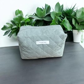 Reise-Kulturbeutel XL, Mikrofaser, 24 x 12 x 16 cm, Grün und Beige, grün, Klassisch