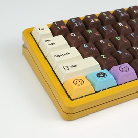 KBDiy 143 Keys Donuts Japanese Keycaps, Dye-Sublimation PBT Custom Keycap Set for Cherry Profile, Cute Anime Key caps Customized Pattern Keycaps for Cherry Gateron MX Switches Mechanical Keyboards