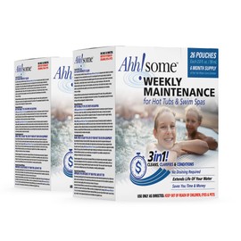 Triple-Action 3-in-1 Weekly Hot Tub Cleaner, Conditioner & Clarifier – Hot Tub Chemicals for Crystal Clear Water – Works on All Hot Tubs & Inflatable Spas – Made in USA – Veteran-Owned (52 Weeks Kit)