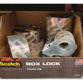 Scotch Box Lock Extreme Grip Tape Roll With Dispenser 54.6yds