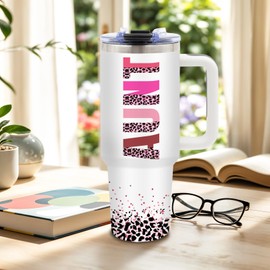 DUUV Gifts for Aunt, Christmas Birthday Tumbler for Women, Cool Auntie Gifts from Niece, Nephew, Leopard Print Design, 40 Oz Tumbler with Lid and Straw Christmas Gifts