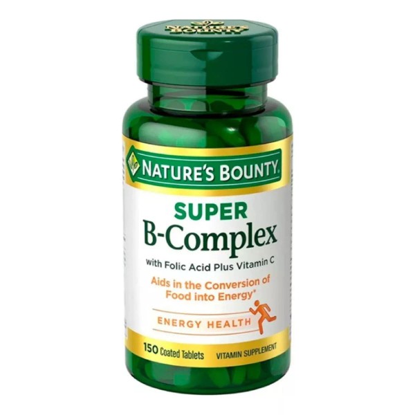 Nature's Bounty Complejo B + Ácido Fólico + Vitamina C (150u) Americano