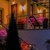Baquler 5 Pcs Timed Window Lights Hanging Red Heart Lights