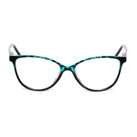 Calabria MDR8004 Cat Eye Reading Glasses +1.75 Teal Green Tortoise Women Full Rim Trendy Ladies Readers Chic Cateye Eyeglass