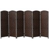 Red Lantern 4 ft. Short Diamond Weave Fiber Folding Screen