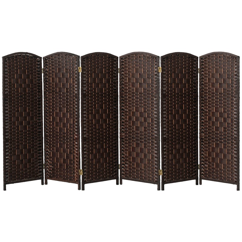 Red Lantern 4 ft. Short Diamond Weave Fiber Folding Screen