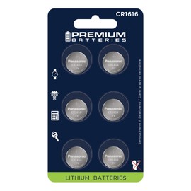 Premium CR1616 Battery 3V Lithium Coin Cell - Japanese Engineered High Capacity Batteries (6 Pack)