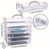 MUXHEL 6 Tier Plastic Pencil Box Clear Pen Storage Organiser