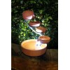 ASC Cascade Ceramic Solar Water Fountain w/ Battery/Timer LED Lights