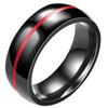 8MM Classical Black Stainless Steel Ring Plain Wedding Band (Black
