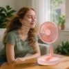 RealinKus Pedestal Fan Foldable table fan, Adjustable Height, 7200mAh Rechargeable,