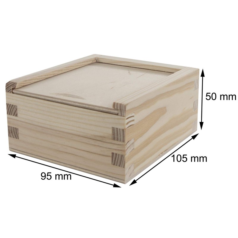 WooDeeDoo Small Wooden Decorative Sliding Lid Box | 10.5 x