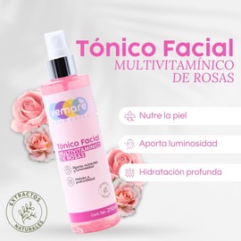 Vemare Cosmetics Tónico Facial Multivitamínico De Rosas Hidrata 250 ml