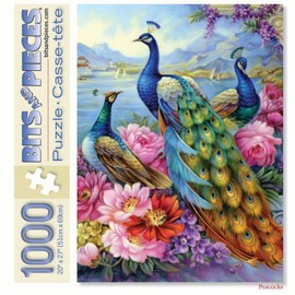 Bits and Pieces – 1000 Piece Jigsaw Puzzle for Adults – Peacocks - Jigsaw Puzzles by Artist Oleg Gavrilov, Completed Puzzle Size: 20" x 27"