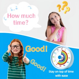 Visual Timer for Kids, 60 Minute Time Timer Kids Timer for Classroom Home Office, Countdown Timer for Cooking Teaching Working Meeting, Pomodoro Timer Kitchen Timer (Blue)